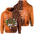 Hawaii Tiki Statue Kanaka Polynesian Hoodie Ora Style Unisex Orange - Polynesian Pride