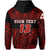 Custom Polynesian Rugby Hoodie Love Red Custom Text and Number - Polynesian Pride