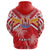 Custom Tahiti Rugby Zip Hoodie Polynesian Coat of Arms and Flag - Polynesian Pride