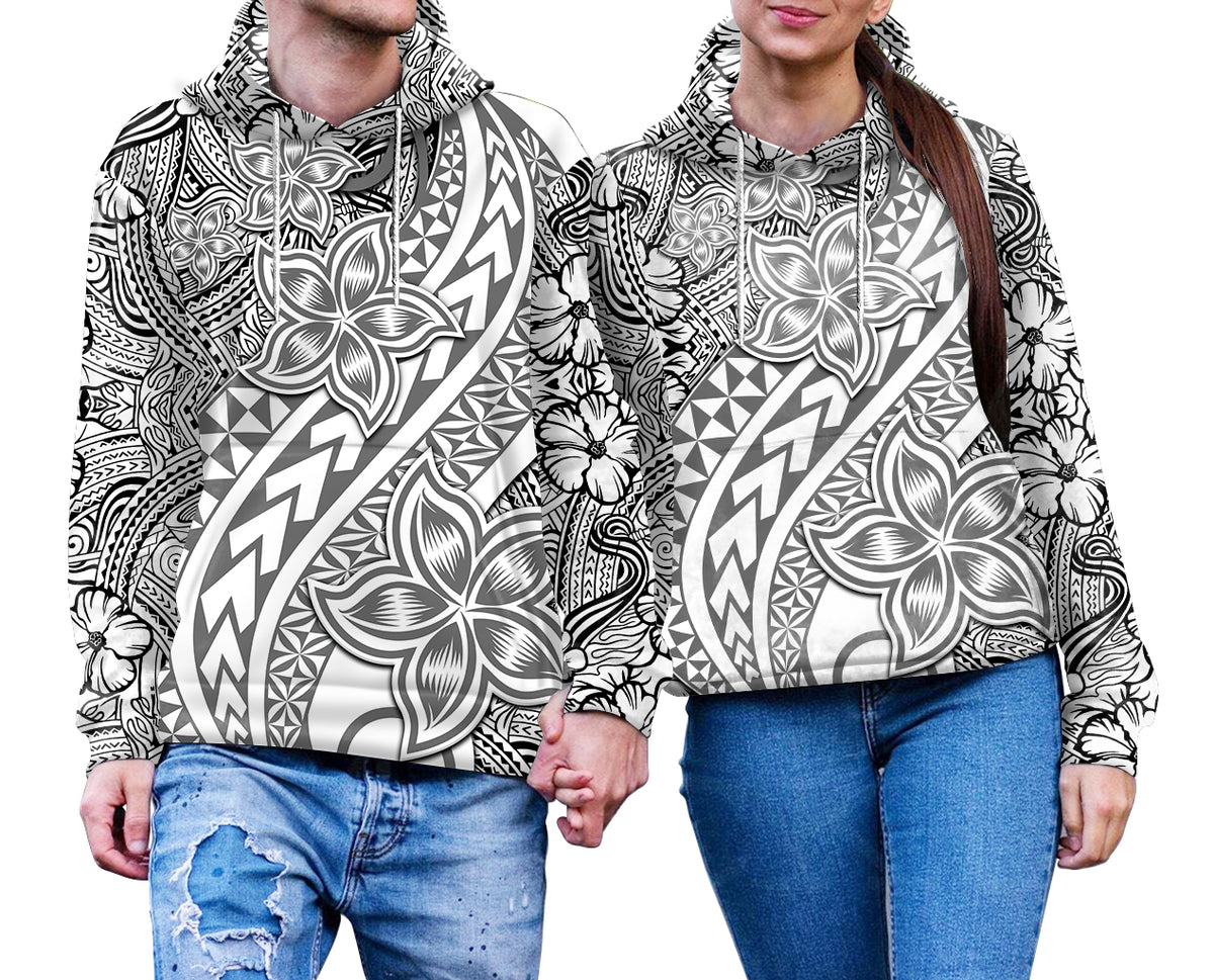 Traditional Polynesian Tribal Tattoo Retro Couple Hoodie Grey LT9 No Men - Polynesian Pride