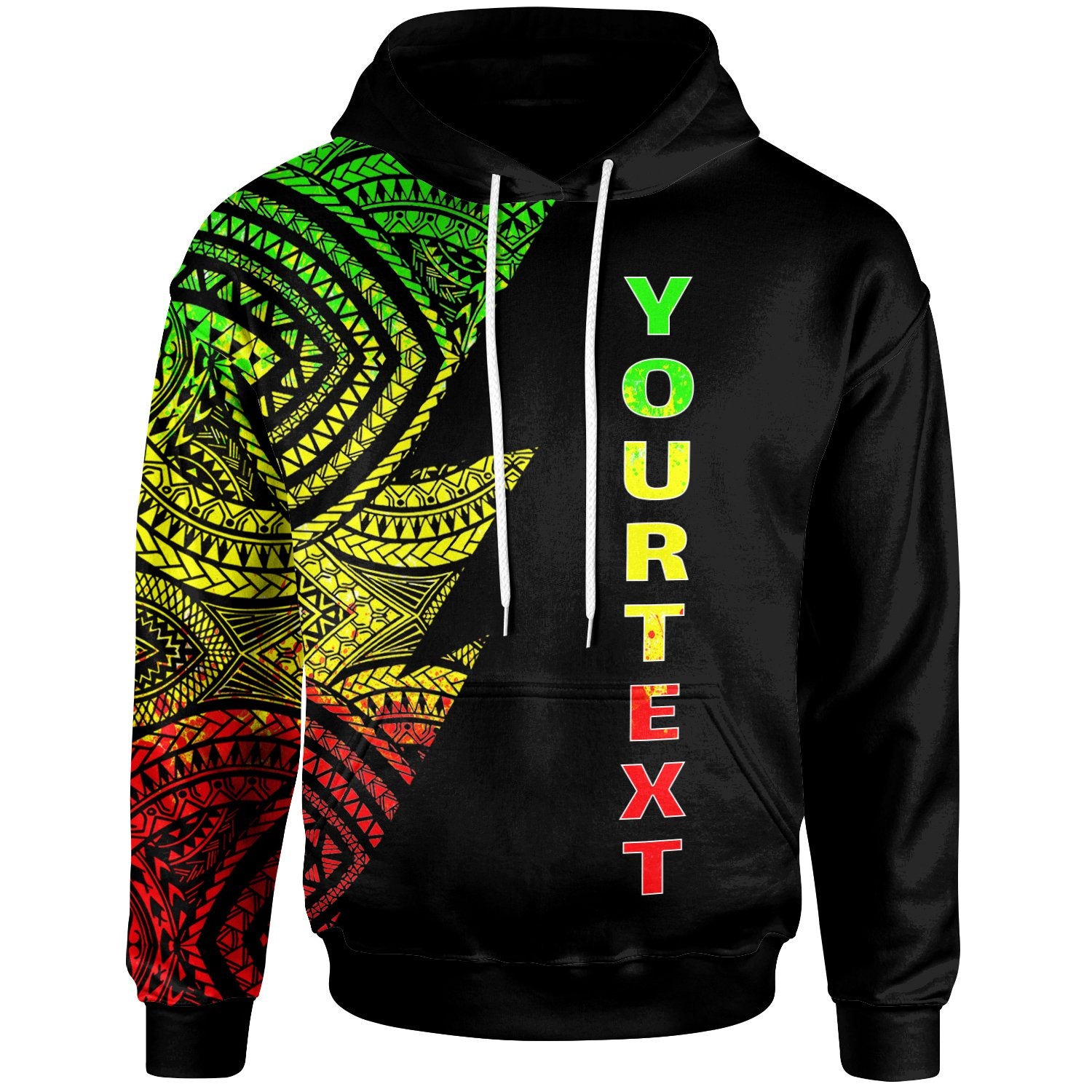 Micronesian Custom All Over Custom Personalized Hoodie Micronesian Pattern Style Reggae Unisex Black - Polynesian Pride