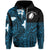 Custom Polynesian Rugby Hoodie Love Blue Custom Text and Number - Polynesian Pride