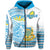 Custom Tuvalu Rugby Zip Hoodie Special Custom Text and Number - Polynesian Pride