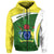 Custom Cook Islands Rugby Zip Hoodie Fresh Lifestyle Custom Text and Number - Polynesian Pride