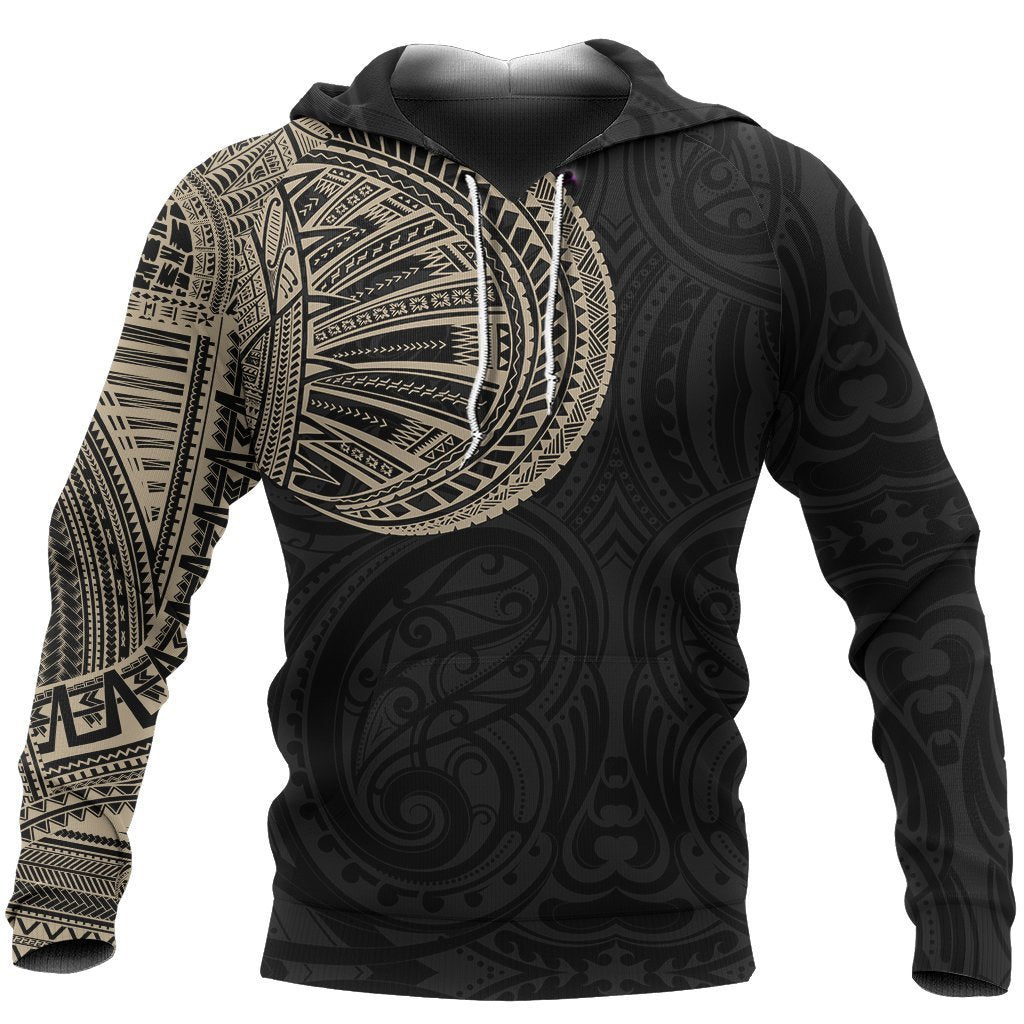 Samoa Tribal Hoodie Gold - Maori Tattoo Roman Reigns Pullover Hoodie Black - Polynesian Pride