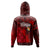 Tonga Polynesian Hoodie Tonga Coat of Arms With Lauhala Tribal Pattern Zip Hoodie Red - Polynesian Pride