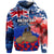 New Zealand ANZAC Day Hoodie Grunge Aotearoa Flag and Red Poppy LT9 Pullover Hoodie Blue - Polynesian Pride