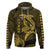 Hawaii Hoodie Shark and Turtle Mix Kakau Gold LT9 Pullover Hoodie Gold - Polynesian Pride