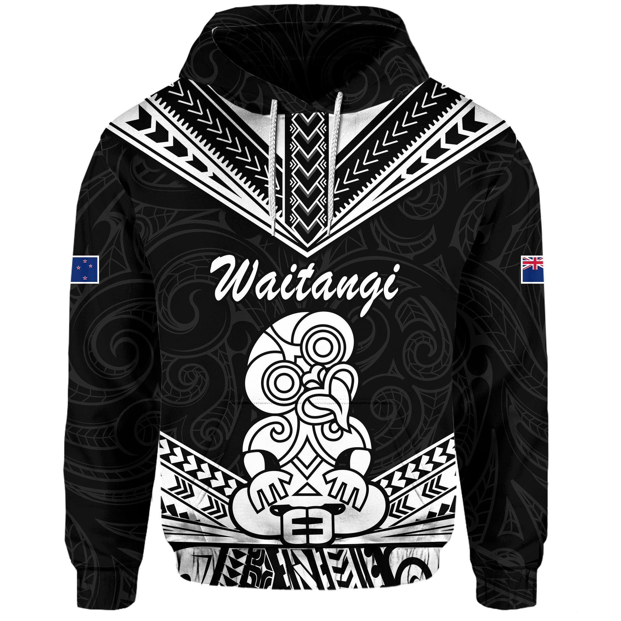 Custom Waitangi Maori Tiki Hoodie LT9 Turquoise - Polynesian Pride