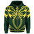 Hawaii Kanaka Polynesian Football Jersey Hoodie Zip Green Bernice Style - Polynesian Pride