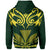 Hawaii Kanaka Polynesian Football Jersey Hoodie Zip Green Bernice Style - Polynesian Pride