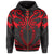 Hawaii Kanaka Polynesian Football Jersey Hoodie Zip Grey and Red Bernice Style - Polynesian Pride