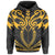 Hawaii Kanaka Polynesian Football Jersey Hoodie Zip Grey and Yellow Bernice Style - Polynesian Pride