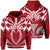 Hawaii Kanaka Polynesian Football Jersey Hoodie Red and White Bernice Style Unisex Red - Polynesian Pride