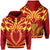 Hawaii Kanaka Polynesian Football Jersey Hoodie Red and Yellow Bernice Style Unisex Red - Polynesian Pride