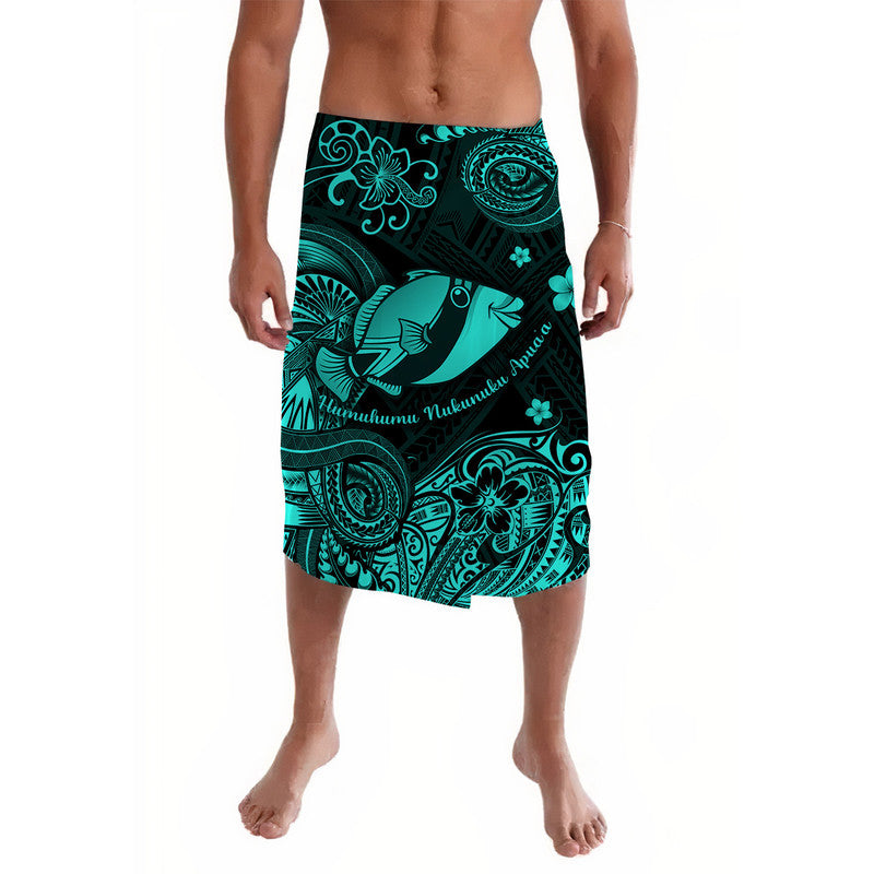 Hawaii State Fish: Humuhumu Nukunuku Apuaa Polynesian Lavalava Unique Style Turquoise LT8 Turquoise - Polynesian Pride