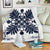 Hawaiian Quilt Maui Plant And Hibiscus Premium Blanket - Indigo White - AH White - Polynesian Pride