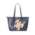 Hawaii Kakau Polynesian Aloha Turtle Map Large Leather Tote - Indigo Blue - Polynesian Pride