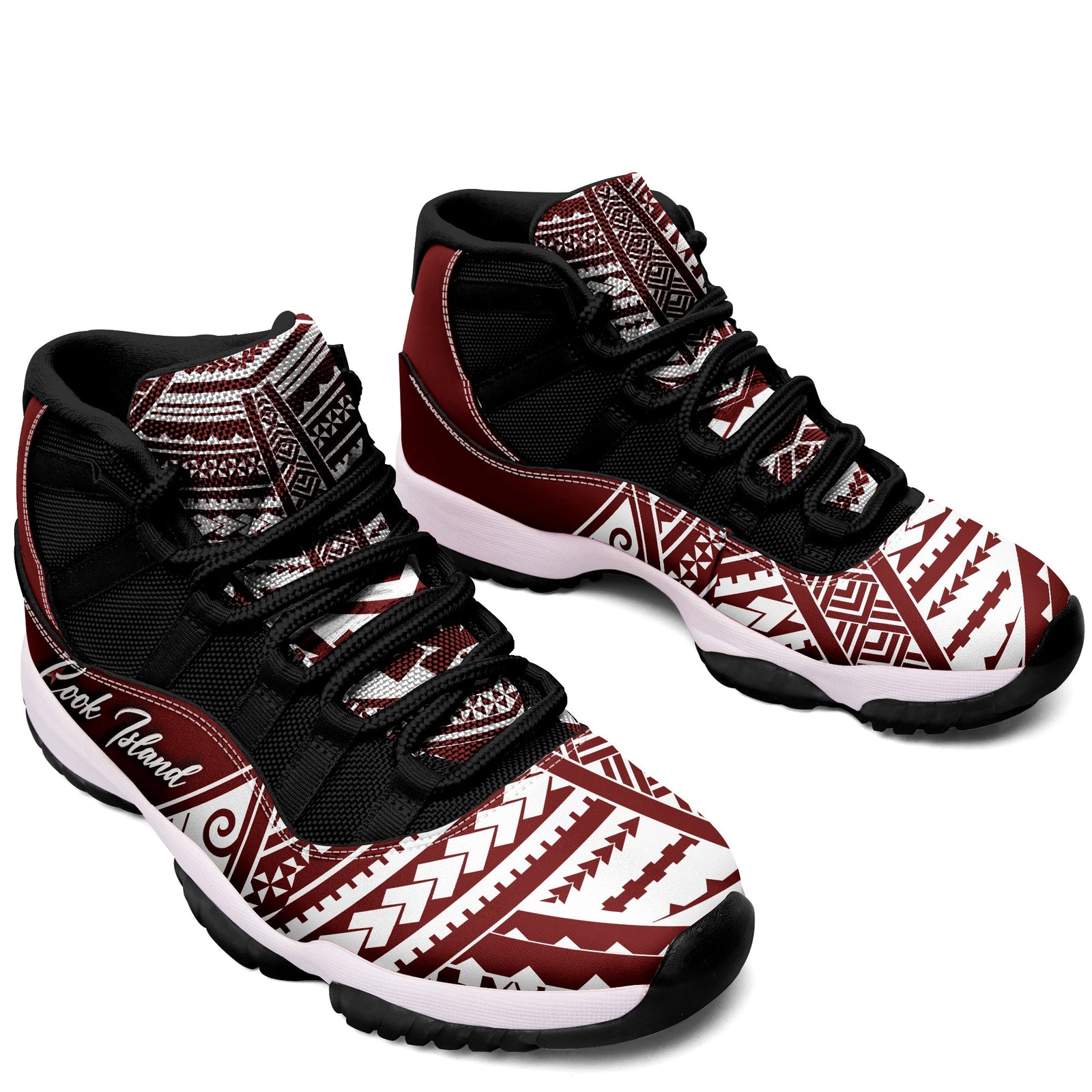 Cook Islands J11 Sneakers Simple Style - Red LT7 White - Polynesian Pride