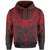 Hawaiian Kanaka Map Football Jersey Hoodie Grey and Red Roger Style - Polynesian Pride