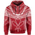 Hawaiian Kanaka Map Football Jersey Hoodie Red and White Roger Style - Polynesian Pride