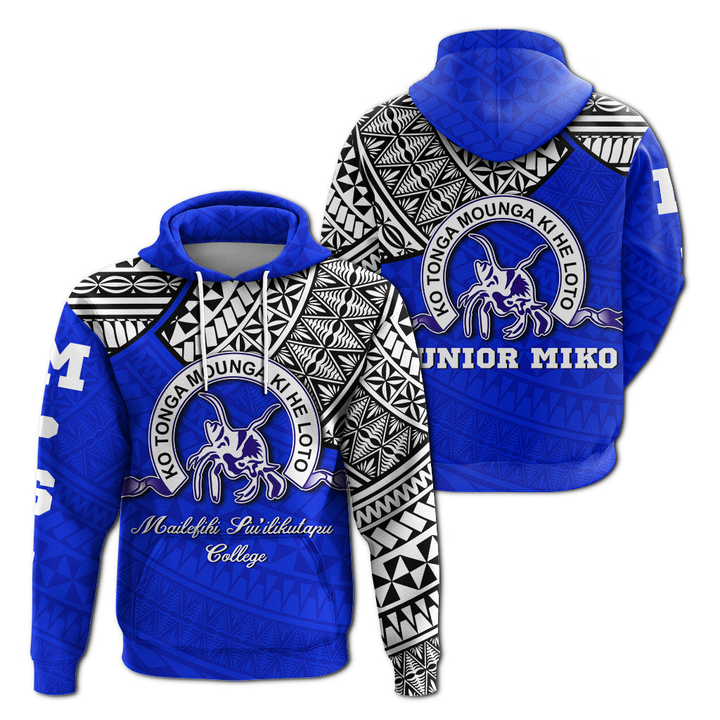 (Junior Miko) Tupou College Toloa Old Boys Hoodie LT4 Unisex Blue - Polynesian Pride