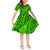 Hawaii Short Sleeve Dress KID Polynesian Tribal Art Ver.06 LT14 KID Green - Polynesian Pride