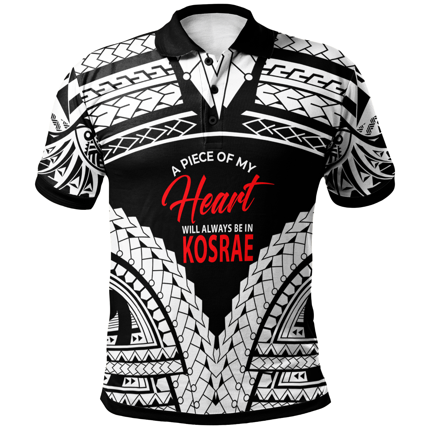 Kosrae Polo Shirt A Piece Of My Heart White Color Unisex White - Polynesian Pride