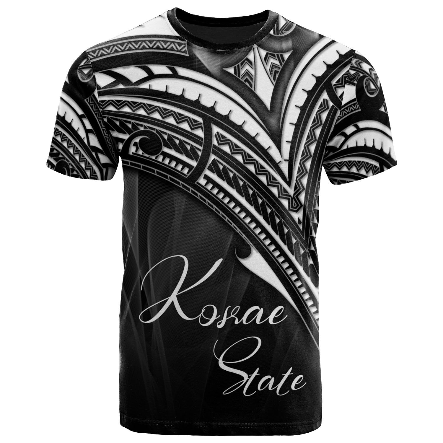 Kosrae State T Shirt Cross Style Unisex Black - Polynesian Pride