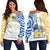 Hawaii - Kanaka Kaiser High School Off Shoulder Sweater Demodern Style AH White - Polynesian Pride