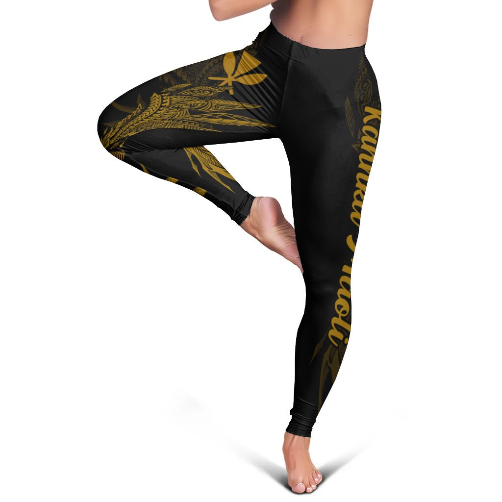 Hawaii Kanaka Maoli Leggings - Wings Style Black - Polynesian Pride