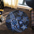 Kanaka Map Hibiscus Plumeria Turtle Art Blue Polynesian Round Carpet - AH - Polynesian Pride