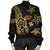 Kanaka Map Hibiscus Plumeria Turtle Art Gold Polynesian Bomber Jacket - AH - Polynesian Pride