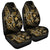 Kanaka Map Hibiscus Plumeria Turtle Art Gold Polynesian Car Seat Covers - AH Universal Fit Black - Polynesian Pride