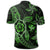 Kanaka Map Hibiscus Plumeria Turtle Art Green Polynesian Polo Shirt - Polynesian Pride