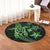 Kanaka Map Hibiscus Plumeria Turtle Art Green Polynesian Round Carpet - AH - Polynesian Pride