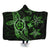 Kanaka Map Hibiscus Plumeria Turtle Art Green Polynesian Hooded Blanket - AH Hooded Blanket White - Polynesian Pride