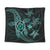 Kanaka Map Hibiscus Plumeria Turtle Art Turquoise Polynesian Tapestry - AH Wall Tapestry Black - Polynesian Pride