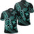 Kanaka Map Hibiscus Plumeria Turtle Art Turquoise Polynesian Polo Shirt Unisex Black - Polynesian Pride