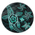 Kanaka Map Hibiscus Plumeria Turtle Art Turquoise Polynesian Round Carpet - AH Round Carpet Luxurious Plush - Polynesian Pride