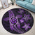 Kanaka Map Hibiscus Plumeria Turtle Art Violet Polynesian Round Carpet - AH - Polynesian Pride