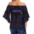 Hawaiian Kanaka Map Polynesian Kauai Women's Off Shoulder Wrap Waist Top - Purple - Brad Style - AH - Polynesian Pride