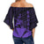 Hawaiian King Kanaka Map Polynesian Kauai Women's Off Shoulder Wrap Waist Top - Purple - Hala Style - AH - Polynesian Pride