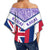 Hawaii Flag Kauai Women's Off Shoulder Wrap Waist Top - Purple - Mit Style - AH - Polynesian Pride