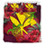 Kanaka Map Turtle Hibiscus Bedding Set - Red Velvet - AH Red - Polynesian Pride