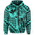 Hawaii Hoodie King Kakau Kanaka Turquoise - Polynesian Pride