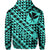 Hawaii Hoodie (Zip) King Kakau Kanaka Turquoise - Polynesian Pride