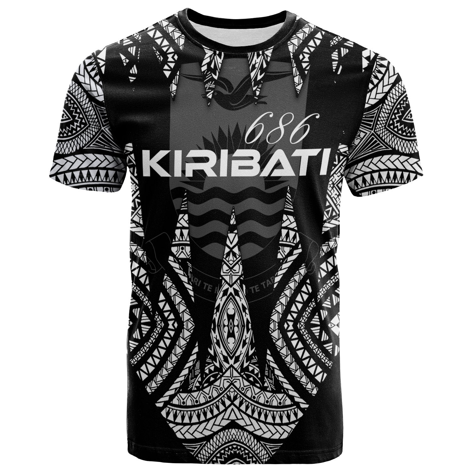 Kiribati T Shirt Micronesian Teeth Shark Style White Unisex Black - Polynesian Pride