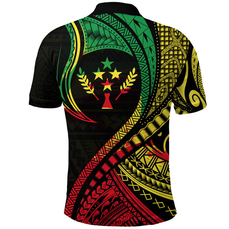 Kosrae Polo Shirt Federated States of Micronesia Reggae Wave Style LT9 - Polynesian Pride