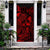 Kosrae Door Cover Turtle Hibiscus Red - Polynesian Pride